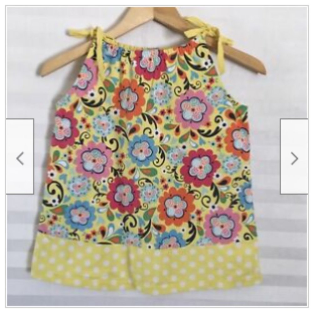 Hanna Andersson Girl's Floral Dress Sundress Yellow Multicolor